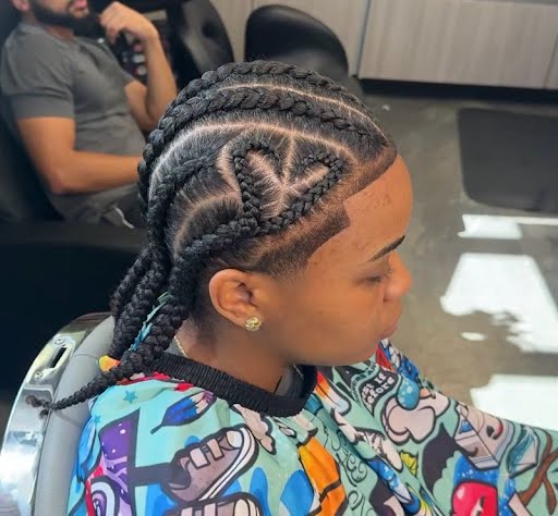 Custom braids — heart pattern